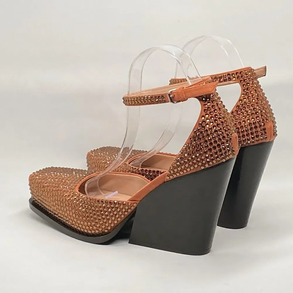 Stella McCartney Cowboy Crystal All Over Heels size 39.5